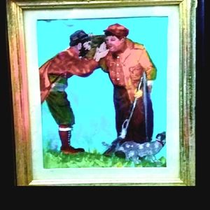 Two Hunters Framed acrylic